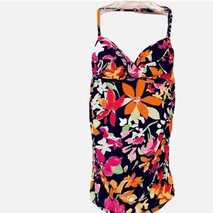 NWT Anne Nicole 16 Tropical Print Strapless/ Haltet